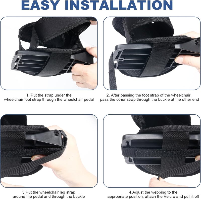 JCWPVA Adjustable Wheelchair Foot Straps for Leg Supports: Durable, Easy to Install, Secure Restraints for Seniors, Disabled, and Post-Surgery Patients,Perfect Foot & Leg Rests - Image 3